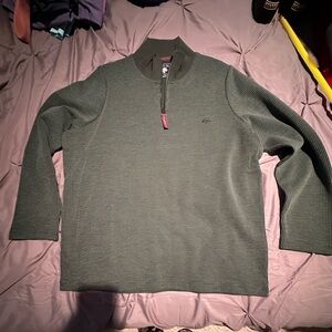 Men's Olive Green Half-Zip Knit Sweater